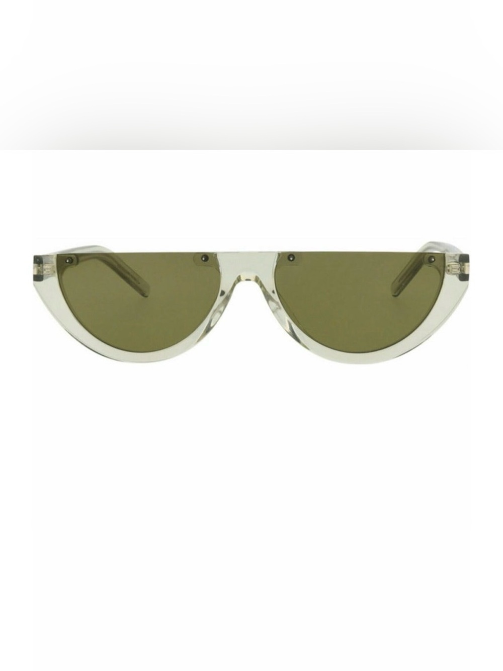 Saint Laurent Half Moon Acetate Clear Frame Olive Lens